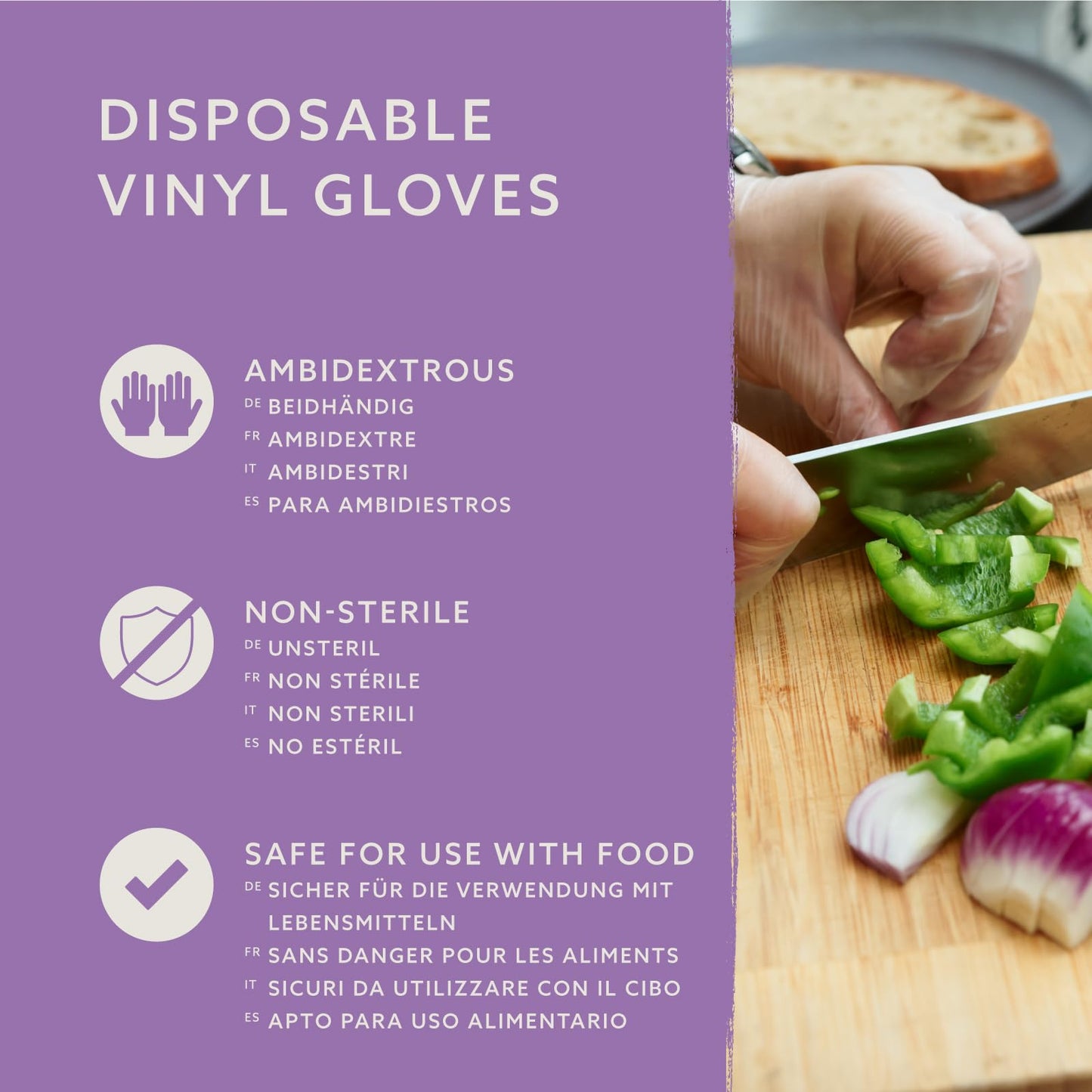 by Amazon Guantes Desechables de Vinilo, sin Polvo, sin Látex, Talla S, Paquete de 100, Transparentes
